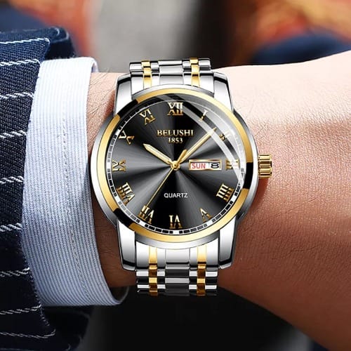 Men Stainless Steel Business Date Wrist Watch