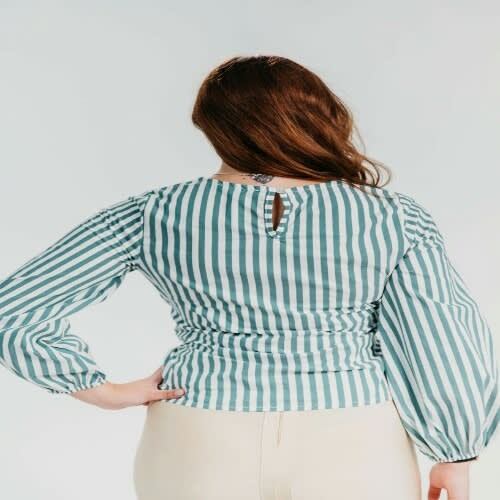 Sofia Stripe Front Tie Blouse