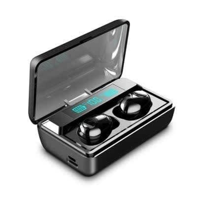 T8 Tws Wireless Buds With Digital Led Display & 2000mah Mobile Power Bank - Black