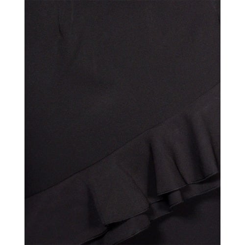 Ruched Stretch Draped Office Skirt - Black