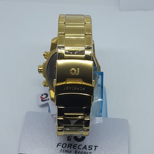 Chronograph Stainless Steel Golden With  White Dial