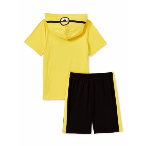 Minions Boys 2 Piece Hoodie T-shirt & Knit Shorts