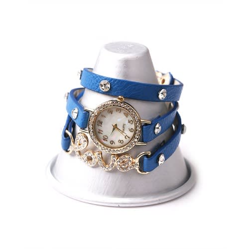 Quartz Rivets Roma Love Bracelet Wrist Watch