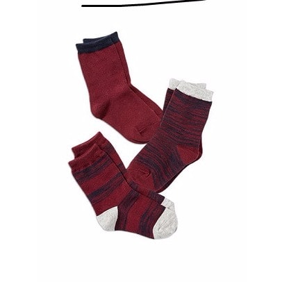 Boys 3 Pack Marle Striped Socks
