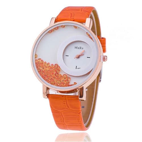 Women's Rhinestone Wrist Watch  - Orange