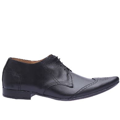 Pointed Toe Lace-up Shoe - Black