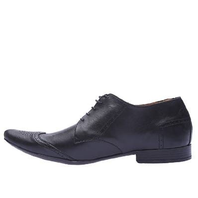 Pointed Toe Lace-up Shoe - Black
