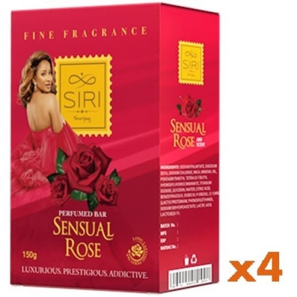 Siri Perfumed Bar- Sensual Rose- 150gx4