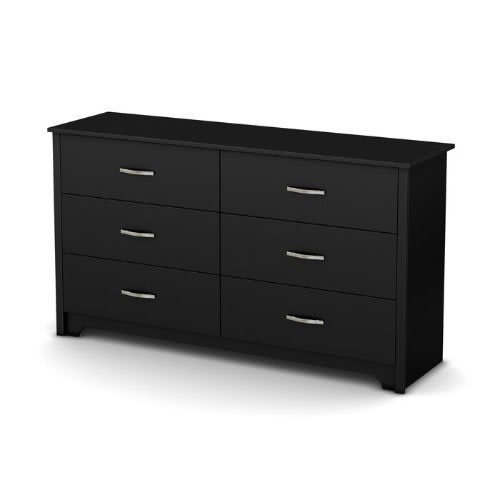 J Best 6 Drawer Double Dresser - Black