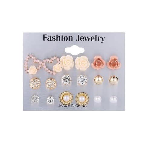 Stud Earrings -9 Set
