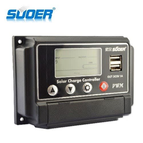 Suoer 12v 24v 10a Manual Pwm Solar Charge Controller
