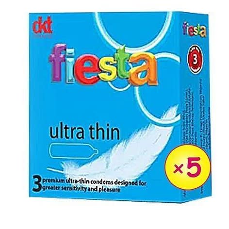Fiesta Ultra Thin Condom - x5 Packs  Total 15 Count