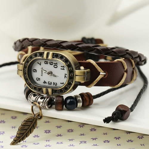 Vintage Leave Bracelet Wristwatch
