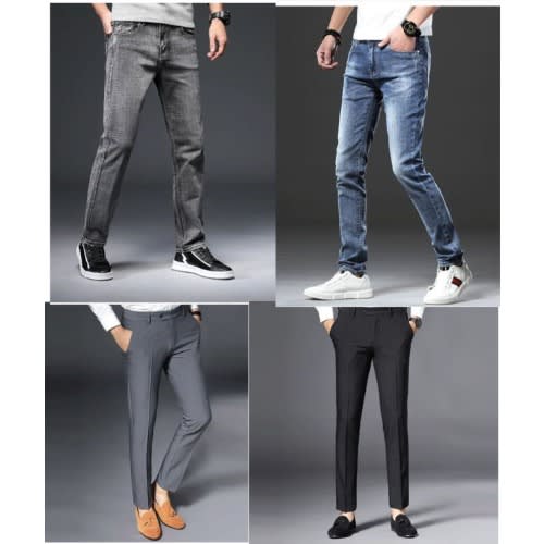 2Pcs Smart Jean And 2Pcs Suit Trouser For Men