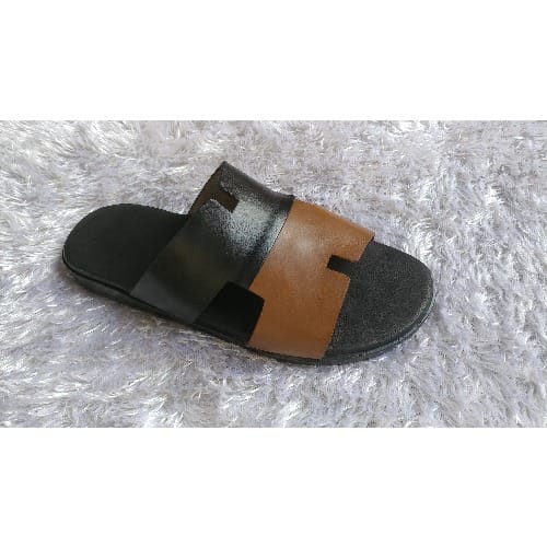 Black And Brown H Cut Slippers