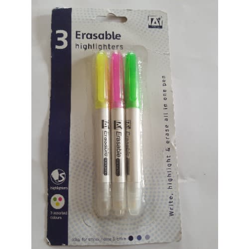 3 Erasable Highlighters
