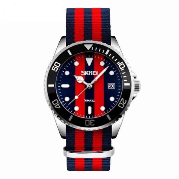 9133 Fiber Strap Watch -  Blue & Red