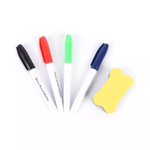 Whiteboard Pen Marker And Eraser - Set Of 5