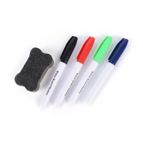 Whiteboard Pen Marker And Eraser - Set Of 5