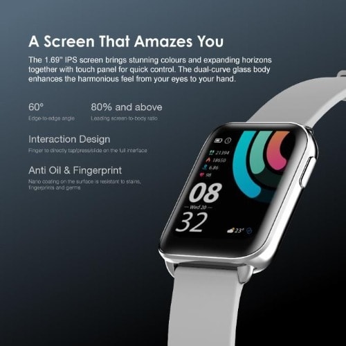 Smart Watch 1.69'' Ips Screen Ip68 Waterproof - Silver