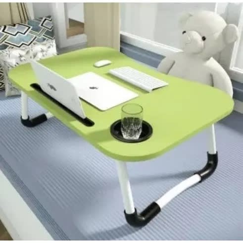 Folding Laptop Table With Dock Stand & Cup Holder