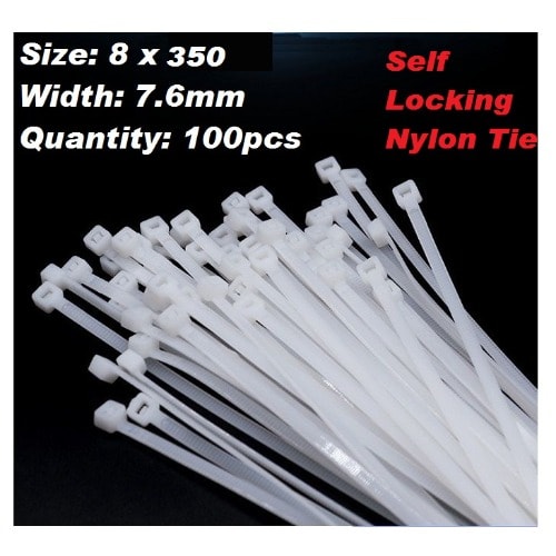 Nylon Cable Zip Ties - 100pcs - 8 X 350