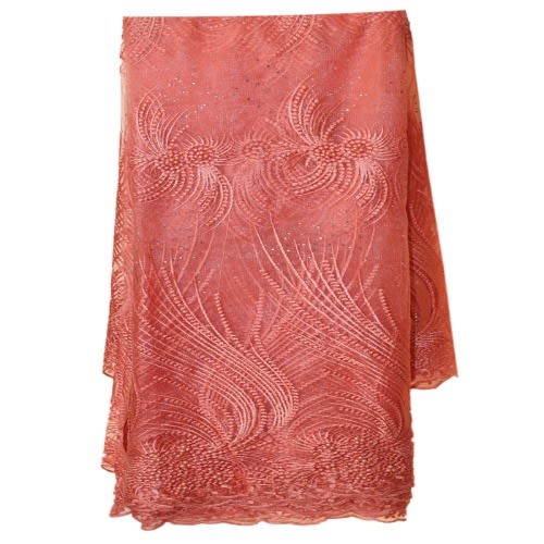 Net Lace-coral Colour-5 Yards