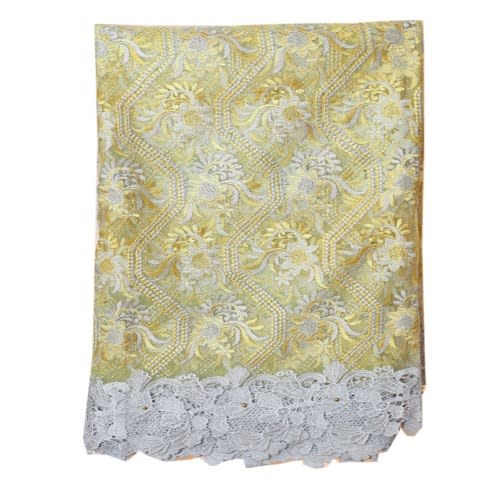 Swiss Net Lace - Yellow And White - 5 Yards