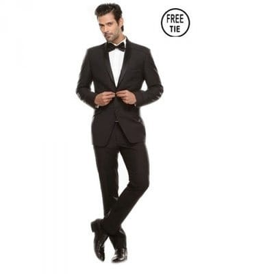 Slim Fit Smart Suit - Black