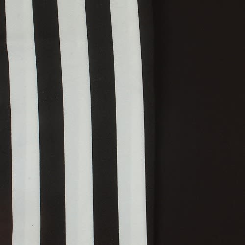 Stripes & Plain Design Fabric Material - White & Black - 4 Yards