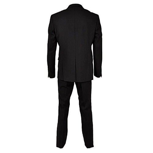 Men's Superior Slim Fit Suit With Double Back Slit -vent- Black..