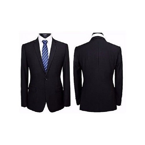 Men's Superior Slim Fit Suit With Double Back Slit -vent- Black..