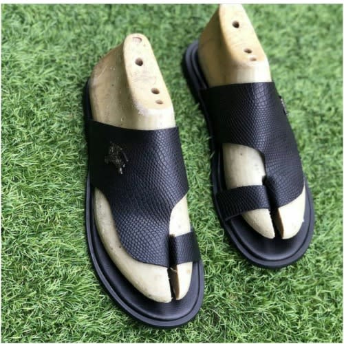 Male Basket Leather Kopa Slippers