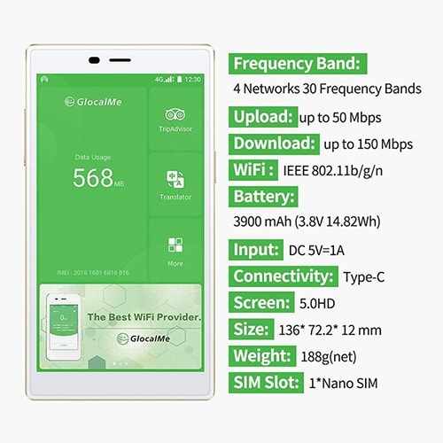Glocalme G4 4G LTE Global Mobile Wi-Fi Device With HD Display