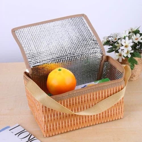 Rattan-like Picnic Basket / Lunch Bag