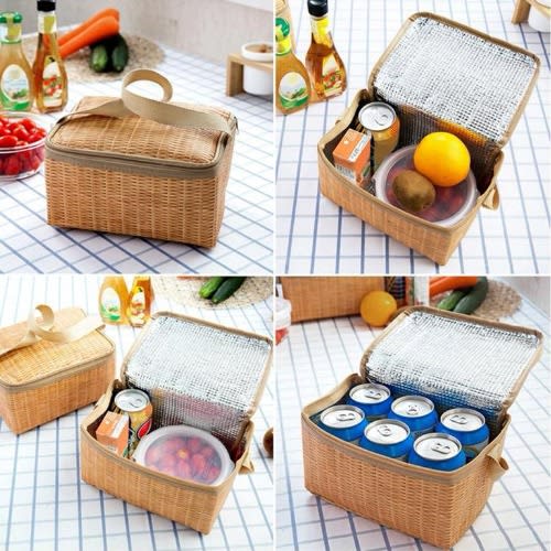 Rattan-like Picnic Basket / Lunch Bag