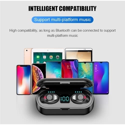 F9 Wireless Fingerprint Bluetooth Earbuds With 2000mAh Power Box
