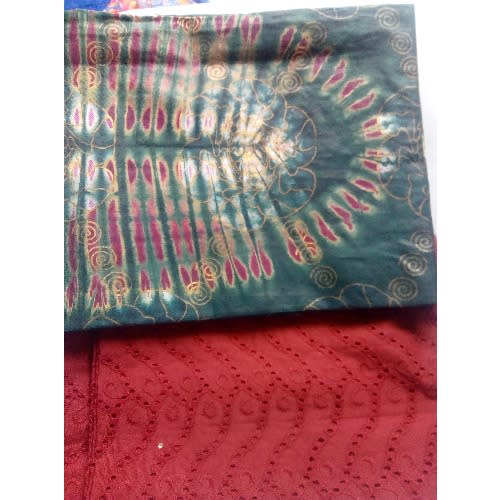 4 Yards Plain And Patterned Lace Material
