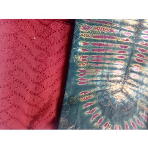 4 Yards Plain And Patterned Lace Material