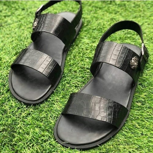 Skin Leather Sandals - Black