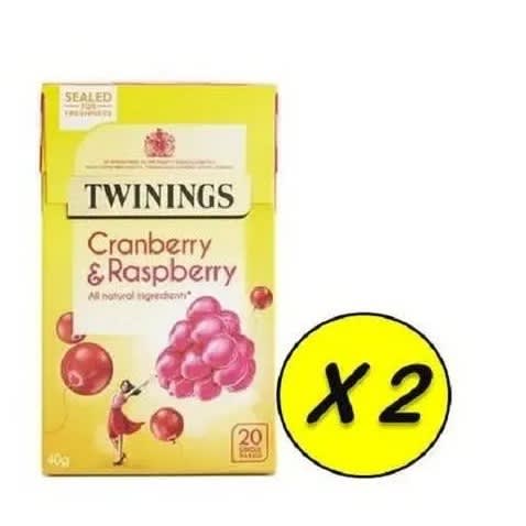 Twinings Cranberry & Raspberry Tea Bags - 40g - Packs Of 2