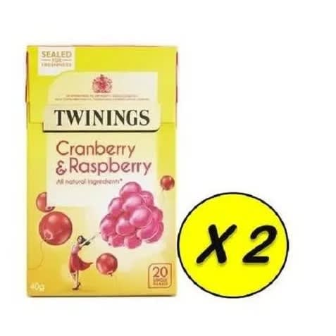 Twinings Cranberry & Raspberry Tea Bags - 40g - Packs Of 2