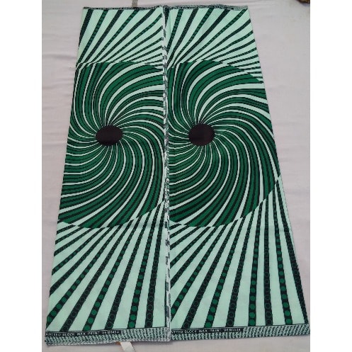 Light And Dark Green Colour Wax - 6 Yards