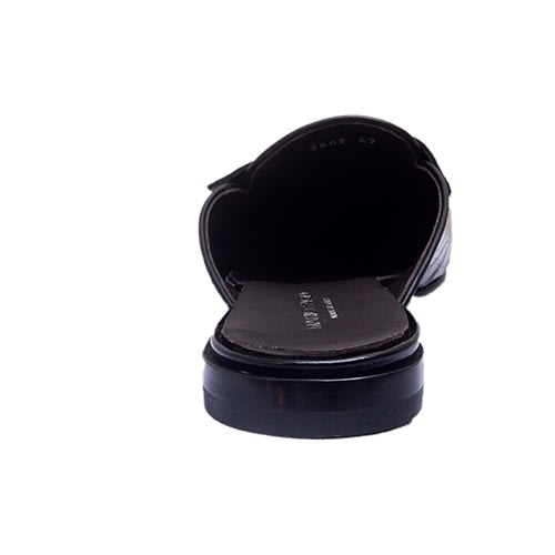 Black Stamp Skin Half Shoe