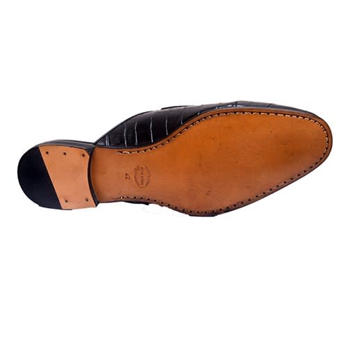 Black Stamp Skin Half Shoe