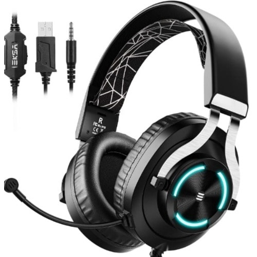 Gaming Headset With Noise Cancelling Mic & Rgb Light