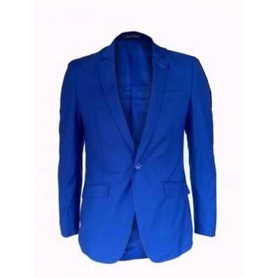 Men's Suit with Single Button - Royal Blue