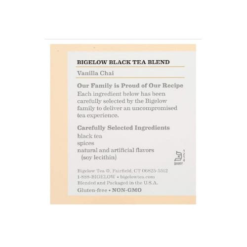 Vanilla Chai Black Tea Bags 20 Count Box