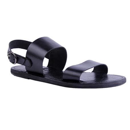 Men's Leather Strap Sandal -Black