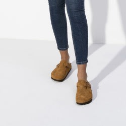 Unisex Suede Birkenstock Mule - Brown